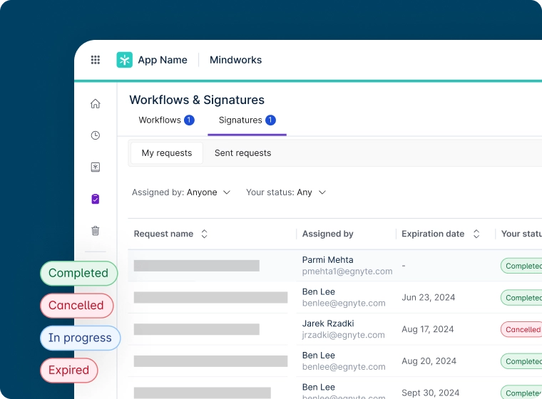 Egnyte: Build E-Signature Workflow