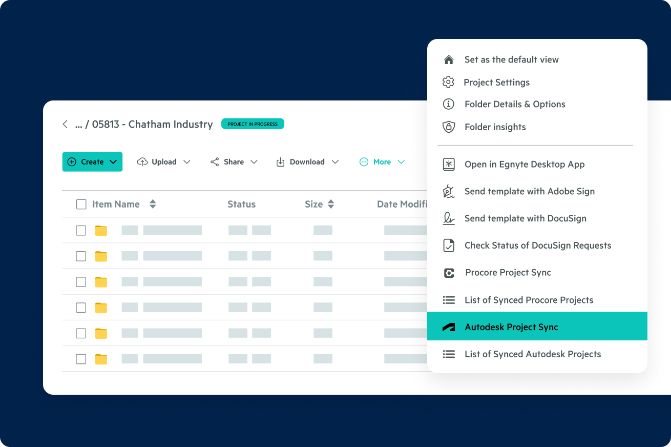 Sync selected folders or entire projects from ACC to Egnyte